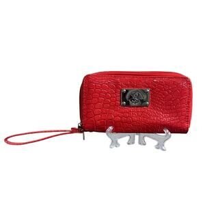 Womens Red Beverly Hills Polo Club Clutch W/ Wrist Strap - Size: 4" x 7.5"